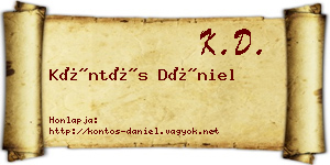 Köntös Dániel névjegykártya
